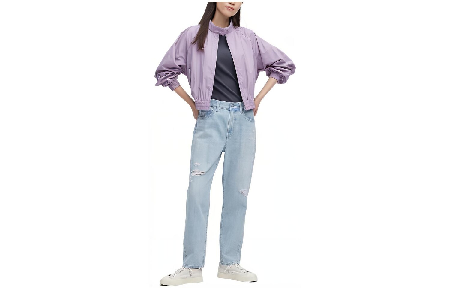 

SS23 Джинсы женские пудрово-голубые Uniqlo