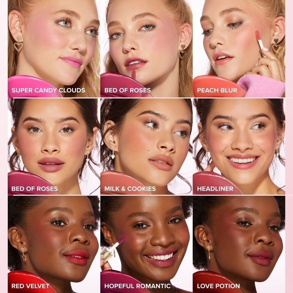 Жидкие румяна Cloud Crush Whipped Lip & Shine Color для губ и щек Too Faced, atspalvis peach blur 4,3 гр — фото 2