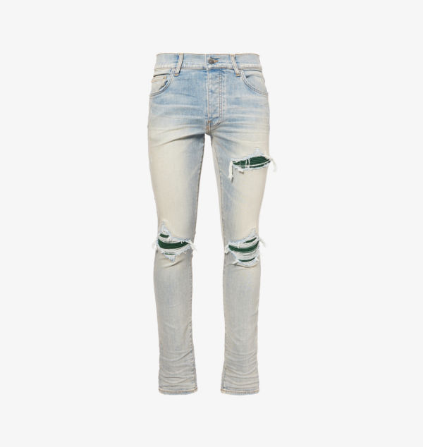 

Джинсы узкие из денима Suede mx1 с ребристыми вставками Amiri, индиго