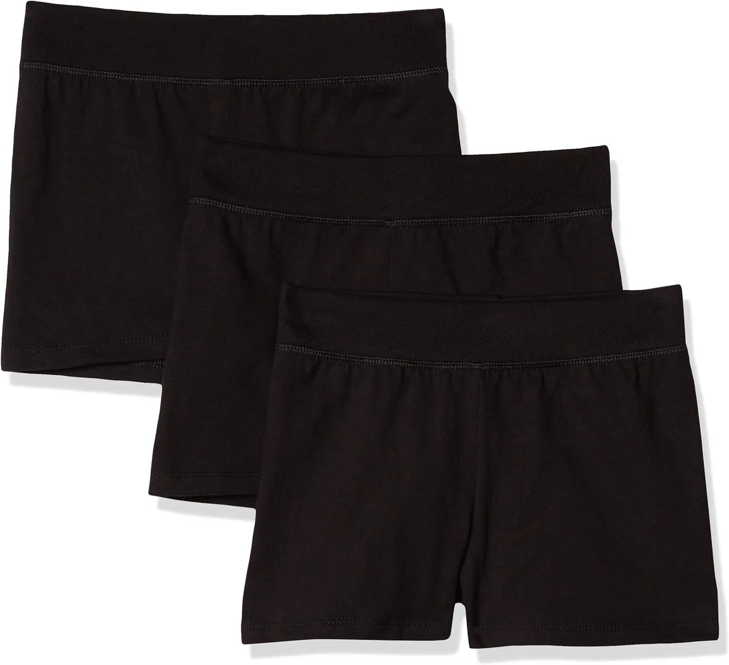 Детские трикотажные шорты Hanes для девочек (комплект из 3 штук), Ebony