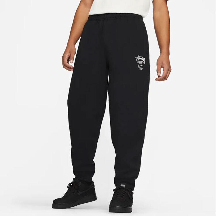 Мужские трикотажные спортивные штаны Stussy, цвет Black — фото 4