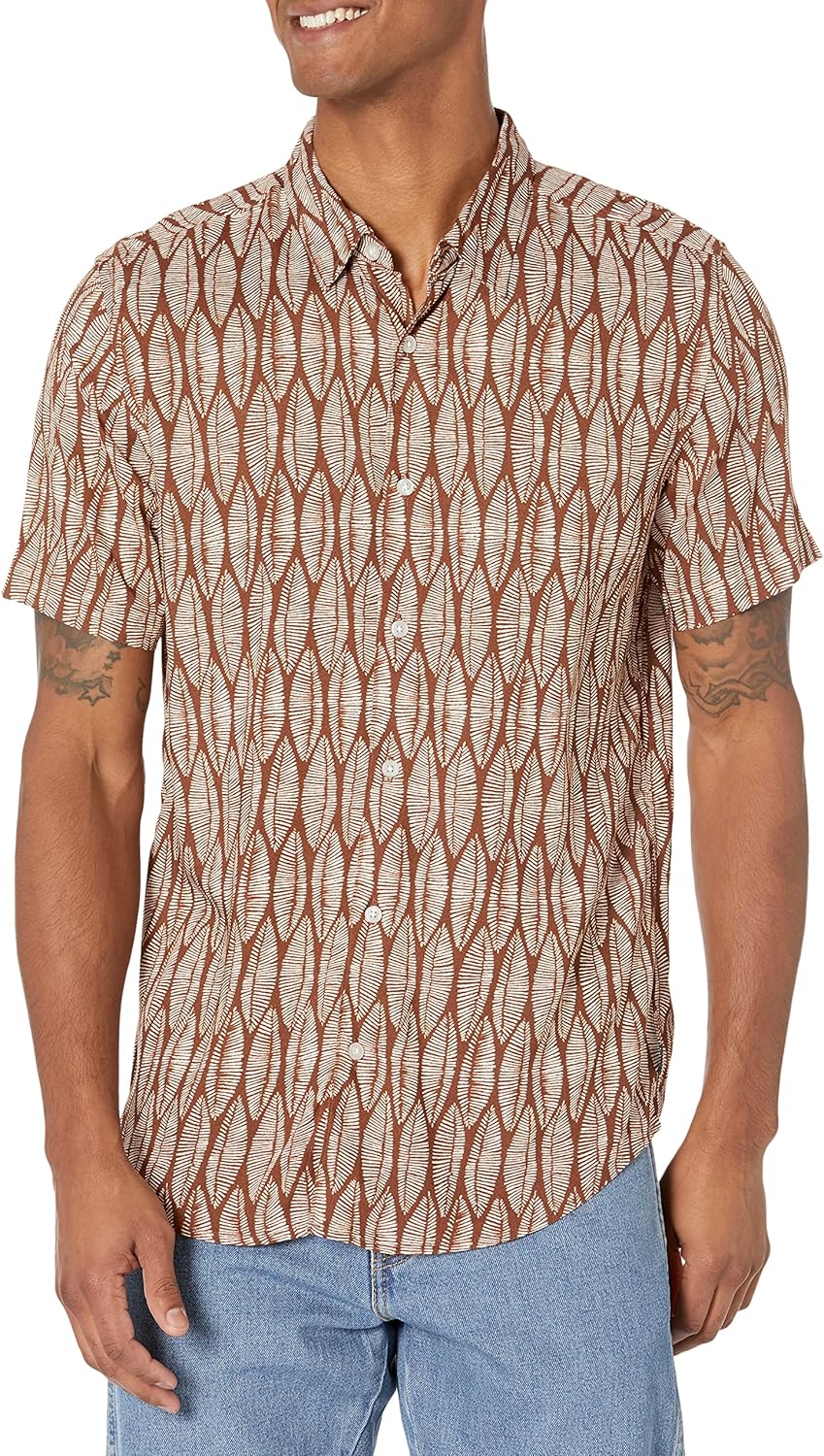 

Мужская рубашка GUESS с эко-листьями, Etched Lined Leaves