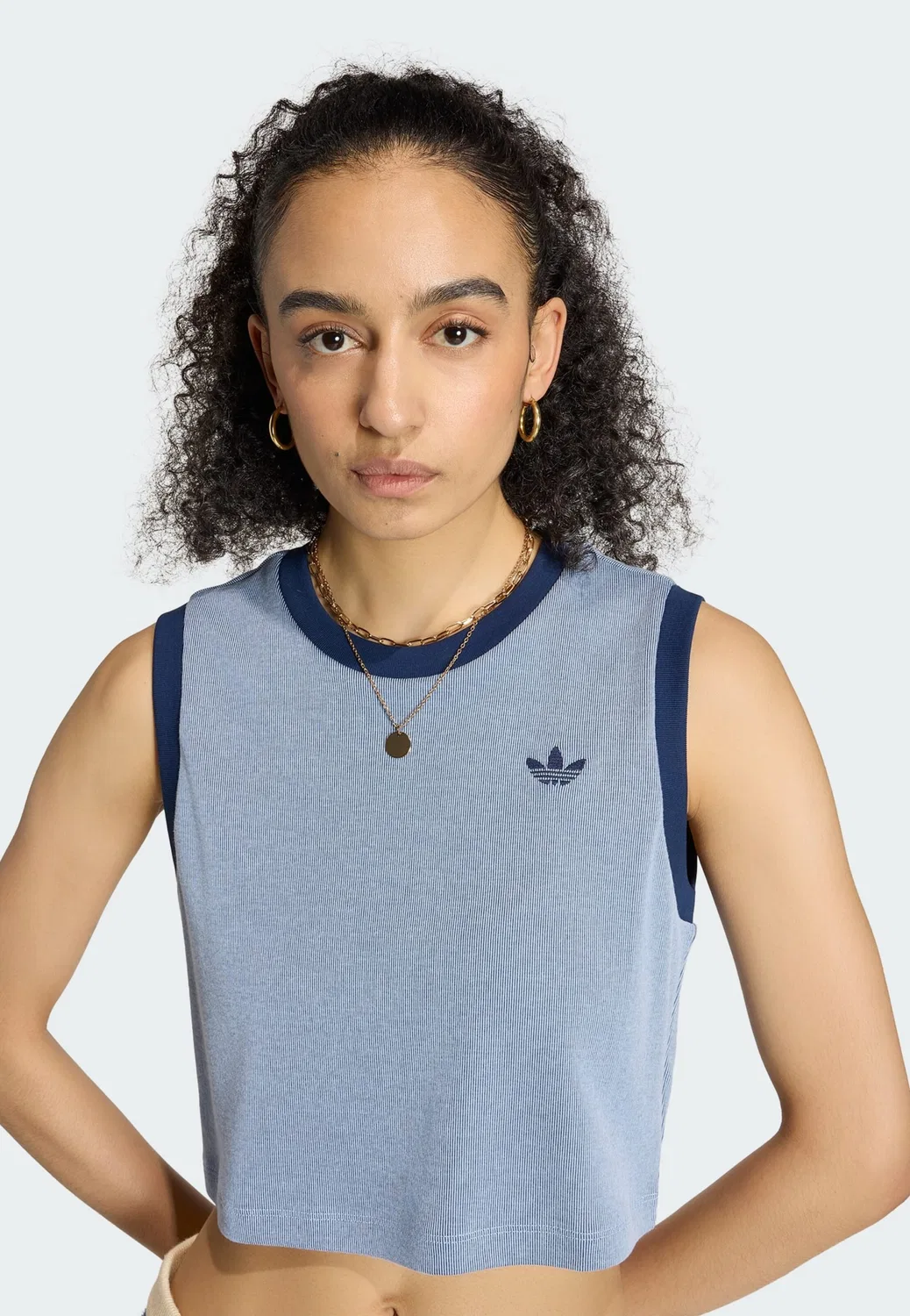 Футболка Adidas Originals светло-голубого и темно-голубого цвета — фото 4