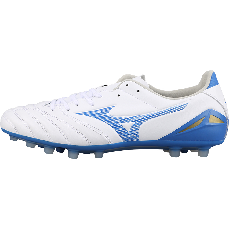 

Mizuno Футбольные бутсы Morelia Neo 4 AG с короткими шипами и амортизацией, мужские, белые, синие