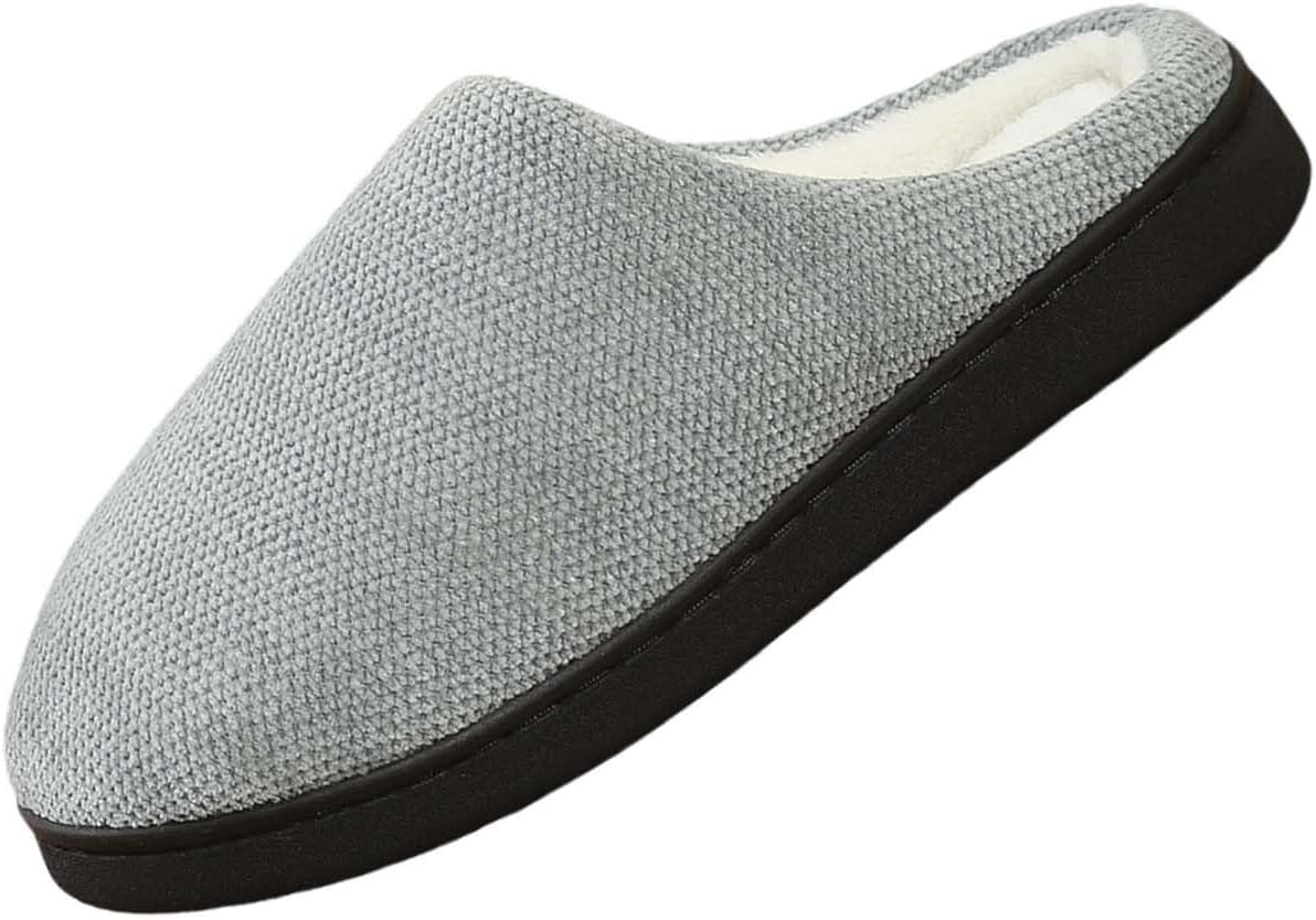 

Домашние тапочки для мужчин и женщин из пеноматериала с эффектом памяти, повседневные широкие флисовые сабо без шнурков Generic, серый