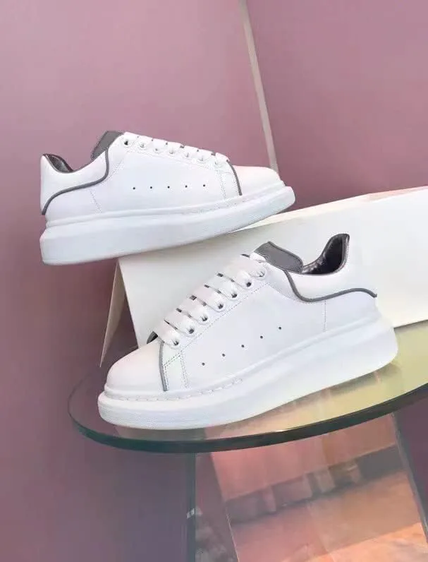 

Мужские кроссовки Mengchengying с платформой 'Muffin', спортивные низкие белые, серебряный