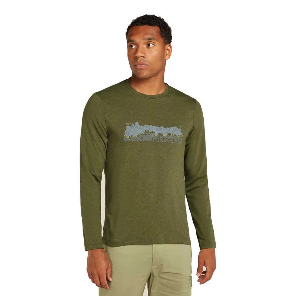 

Футболка Icebreaker Merino Central Classic Haute Route long sleeve, зеленый