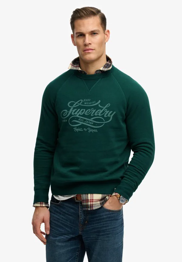

Винтажная толстовка с принтом от merchant Superdry & Co, Varsity Green, Зеленый, Винтажная толстовка с принтом от merchant Superdry & Co, Varsity Green