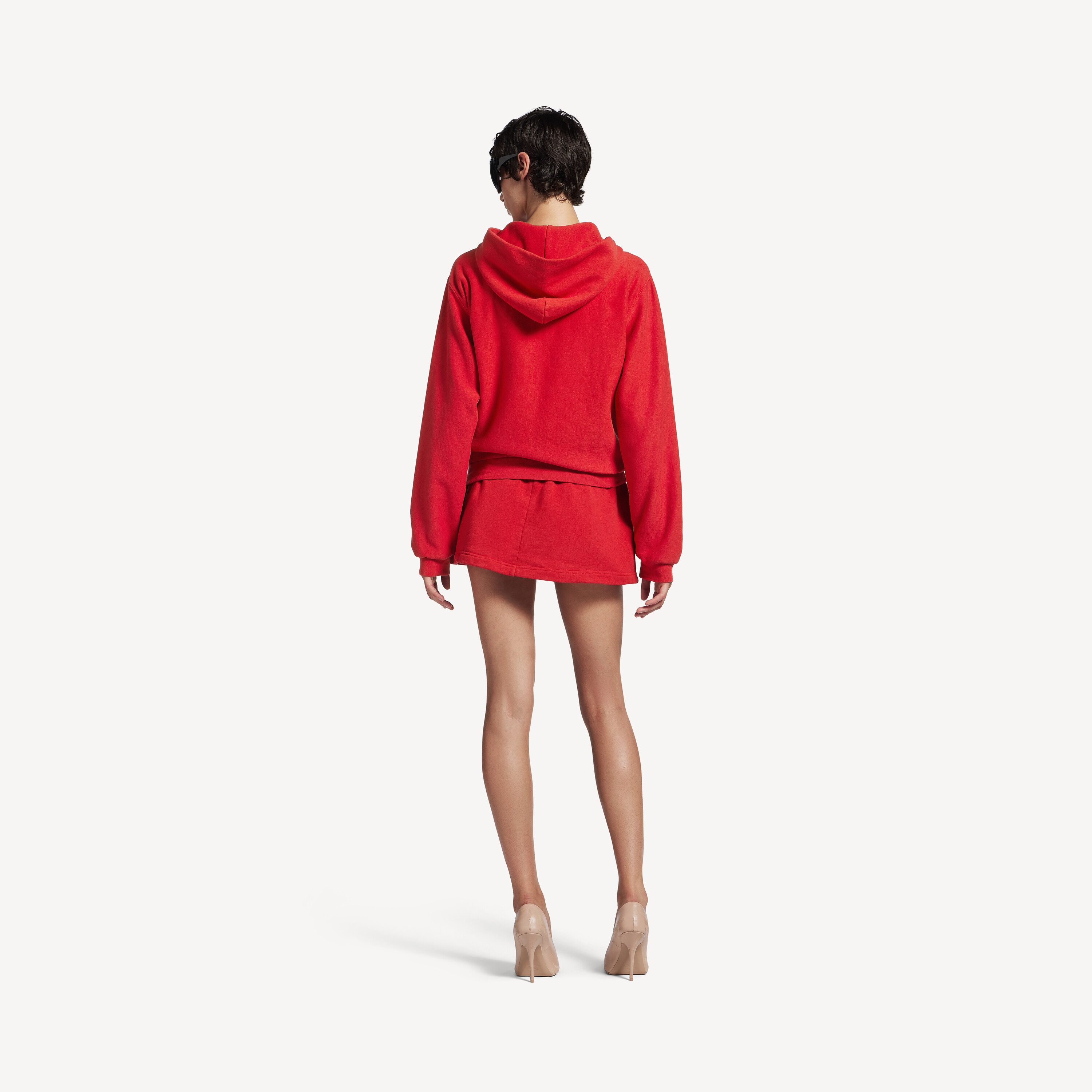 Толстовка Balenciaga Laurel Classic Zip-Up Hoodie Regular Fit, красный — фото 4