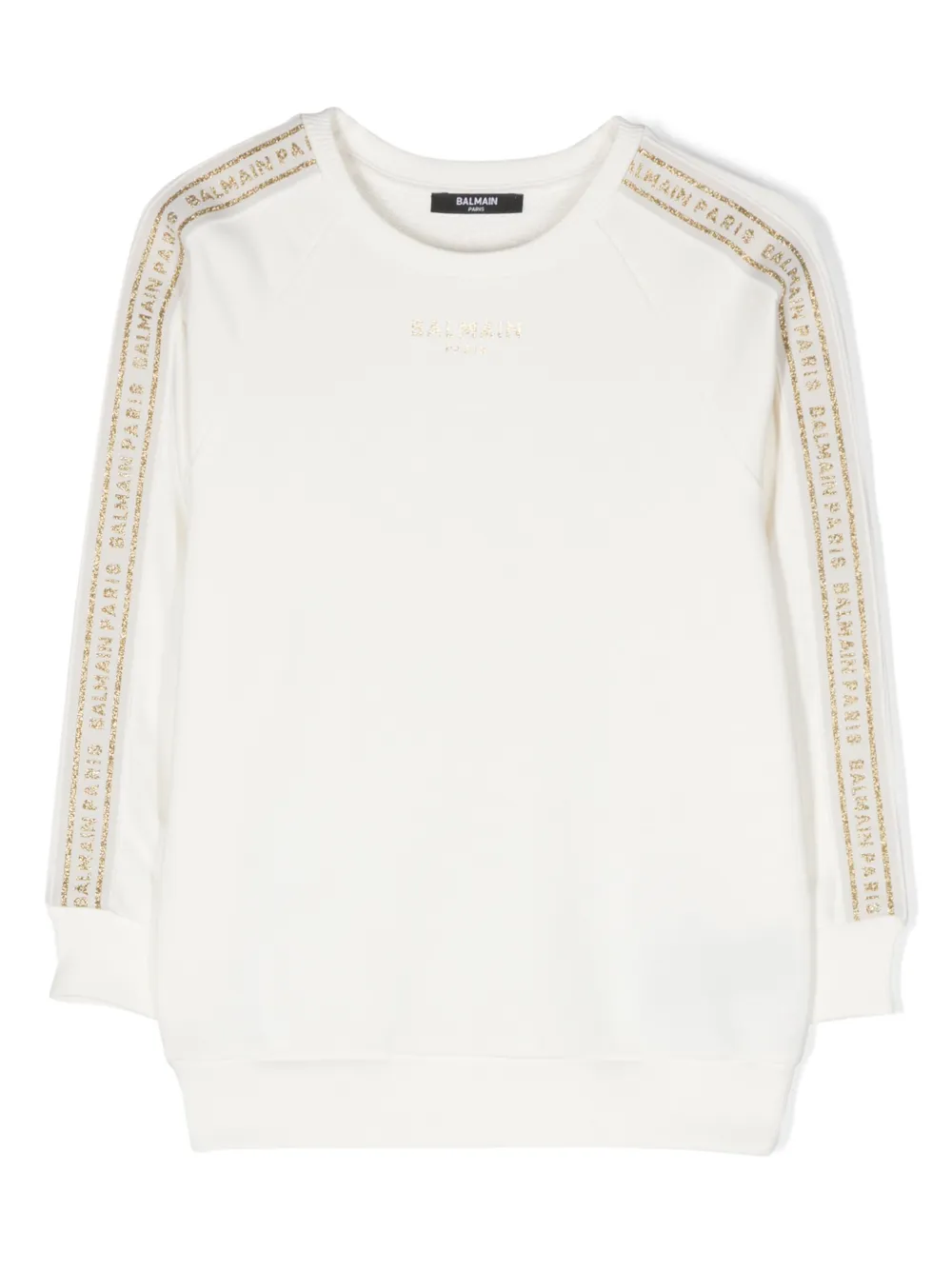 

Толстовка с логотипом и блестками Balmain Kids, белый