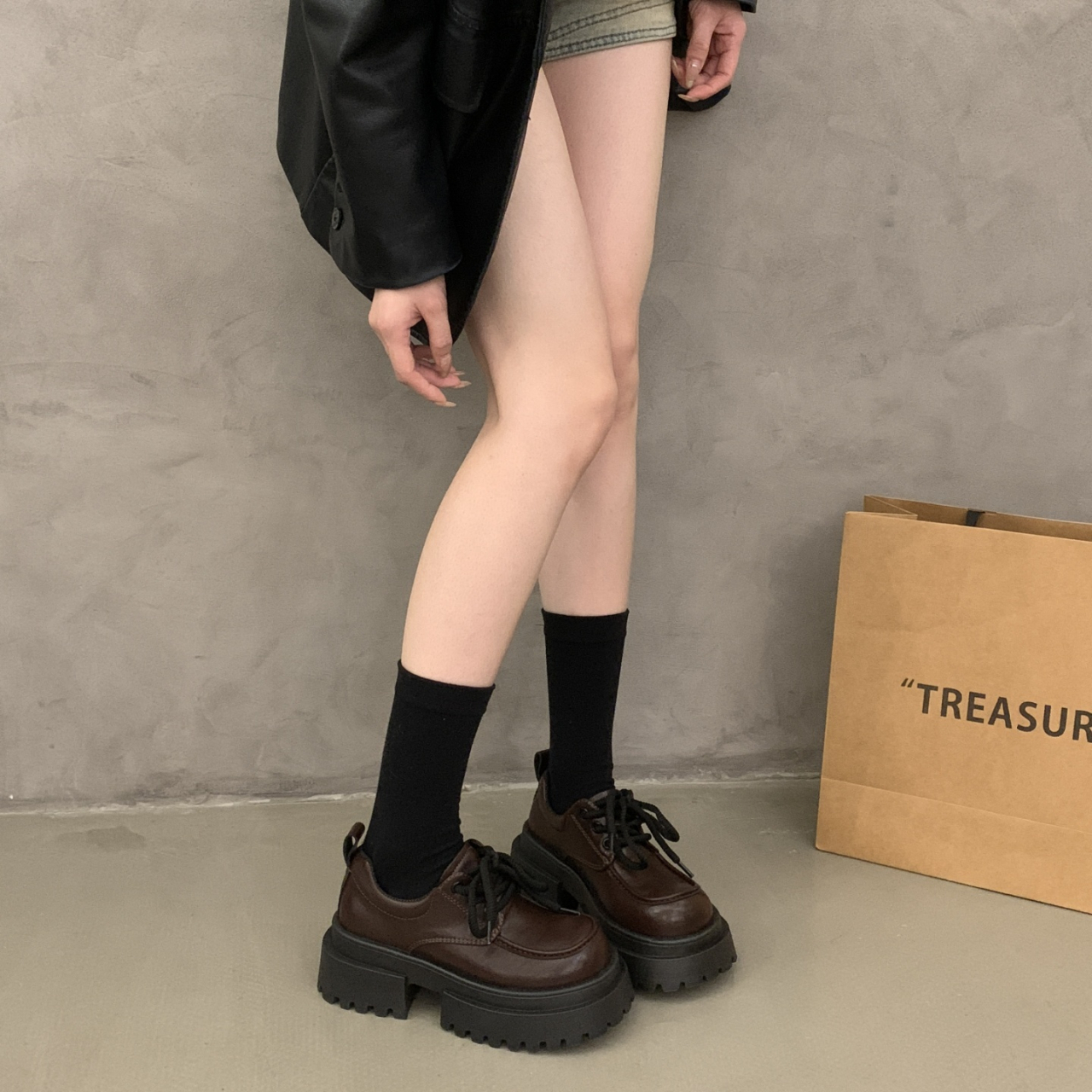 WUJI Женские повседневные туфли 6 см коричневые, цвет Brown — фото 4