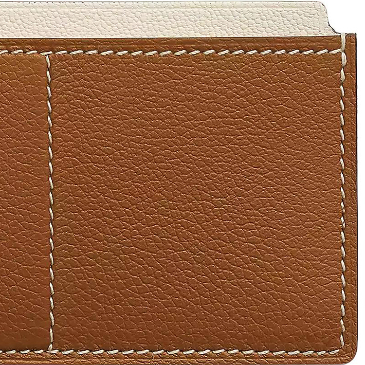 HERMES Картхолдер Evercolor Calfskin с Mysore Sheepskin женский brown & white — фото 2