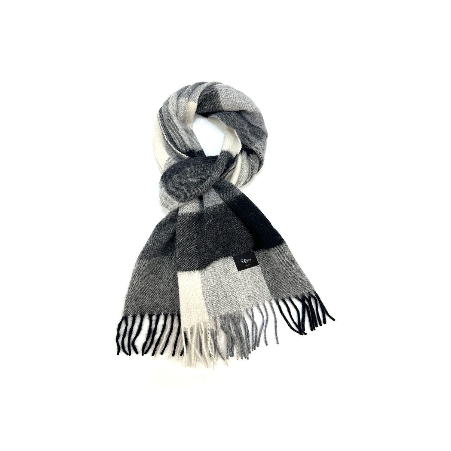 

Disney Шерстяной вязаный шарф унисекс, Black White Plaid