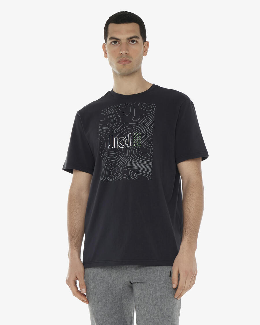 

JAKED Мужская темно-синяя синтетическая футболка для фитнеса