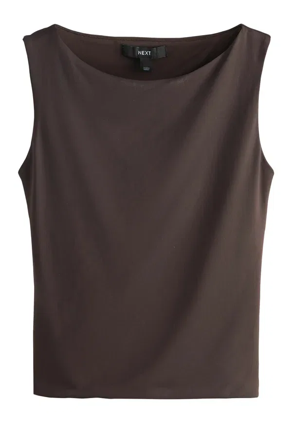 Топ Regular fit, Next, soft touch slinky backless tie sleeveless, шоколадно-коричневый — фото 3