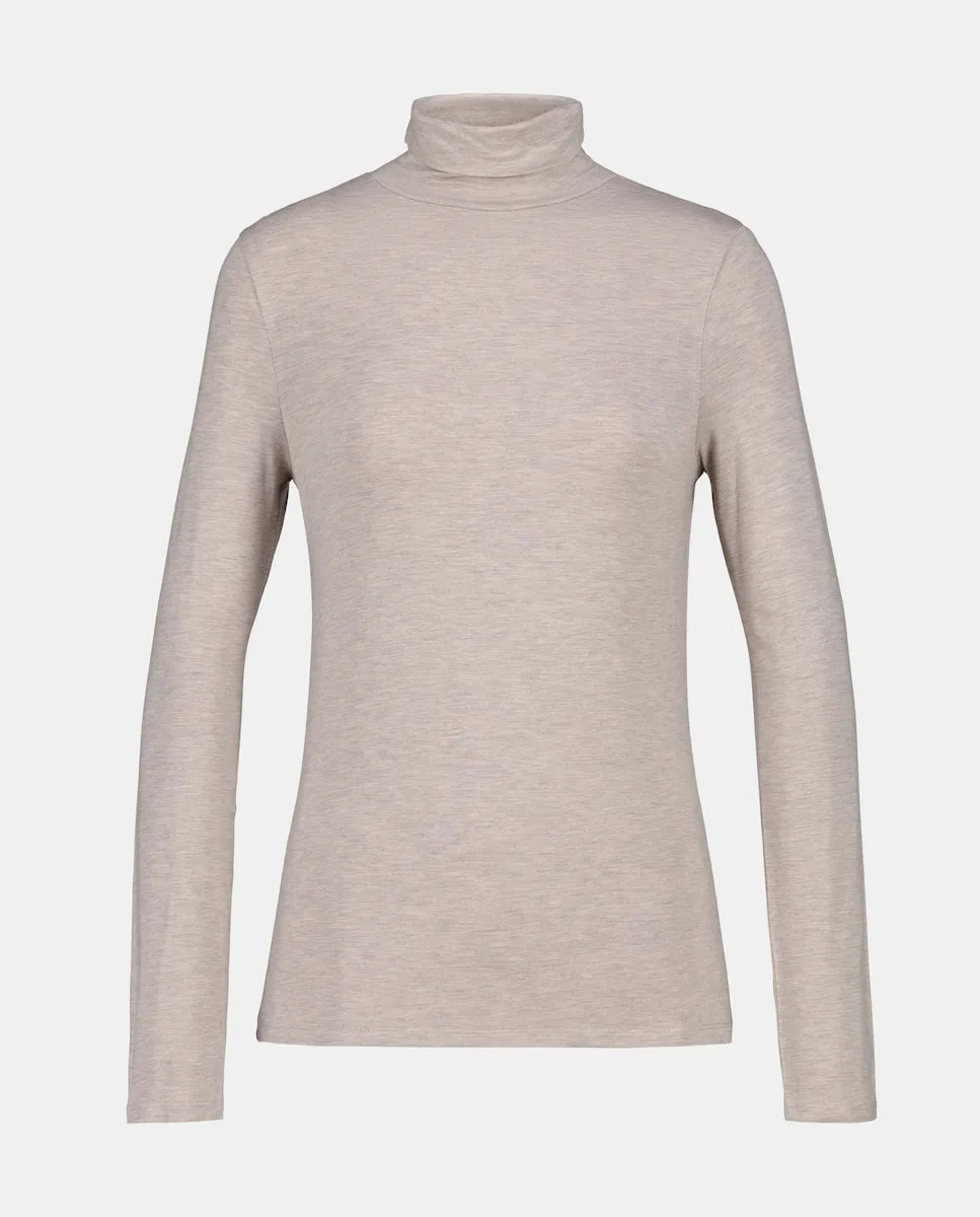 

Женская футболка с длинным рукавом и воротником-стойкой Easy Wear, бежевый