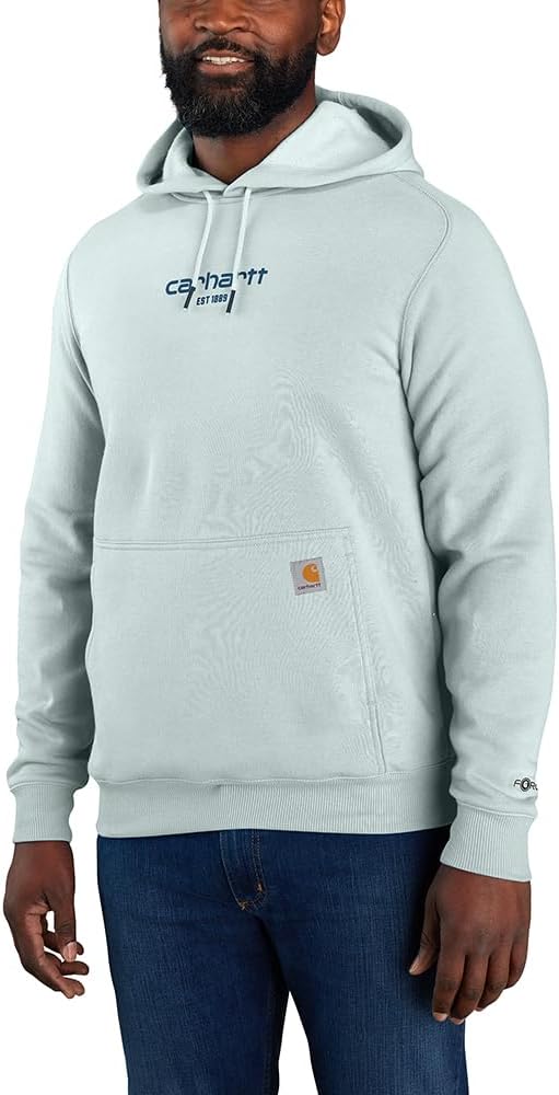 

Carhartt мужская толстовка Force Relaxed Fit легкая с логотипом, Dew Drop