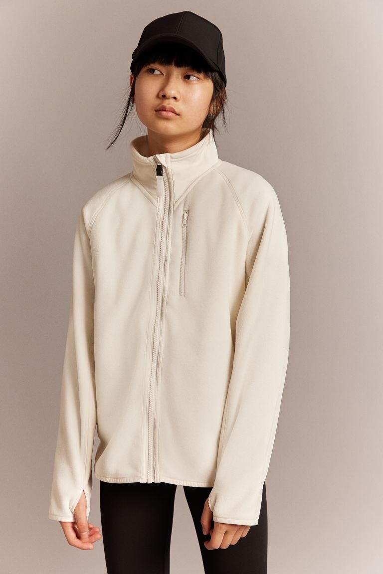 

Флисовая спортивная куртка H&M, белый