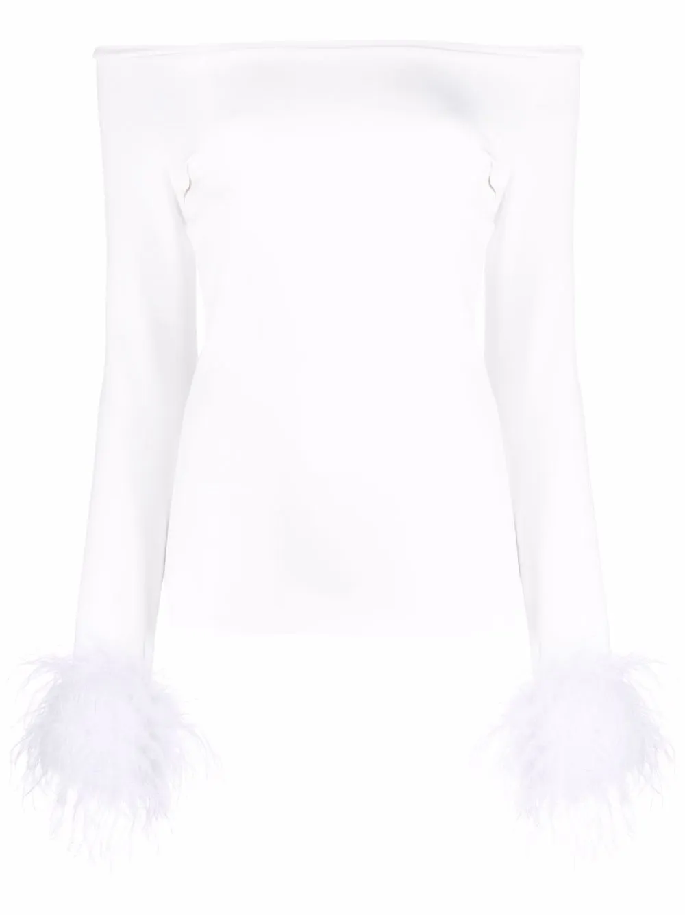 

Топ с открытыми плечами и перьями Atu Body Couture, белый