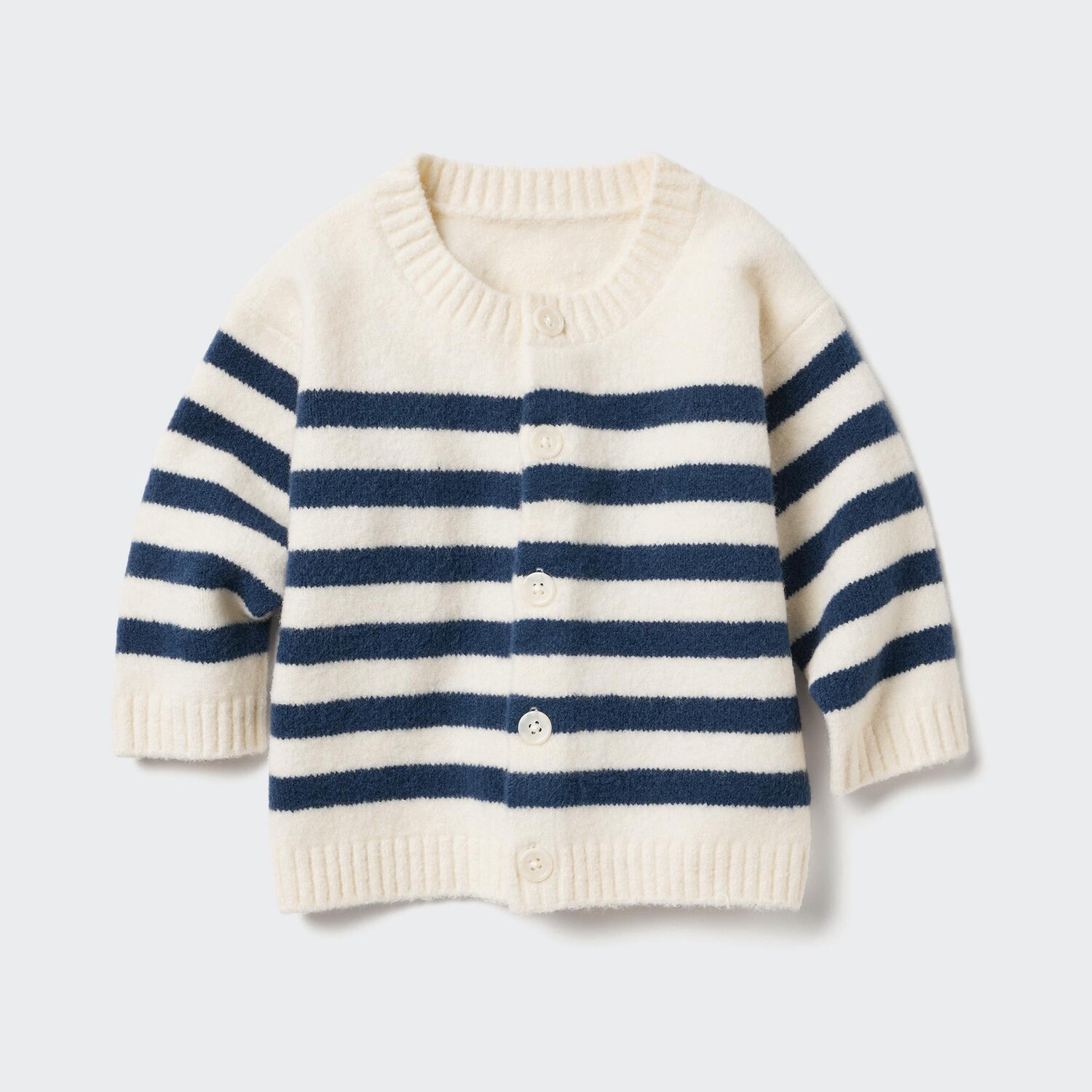 

Полосатый кардиган из мягкой пряжи UNIQLO, белый