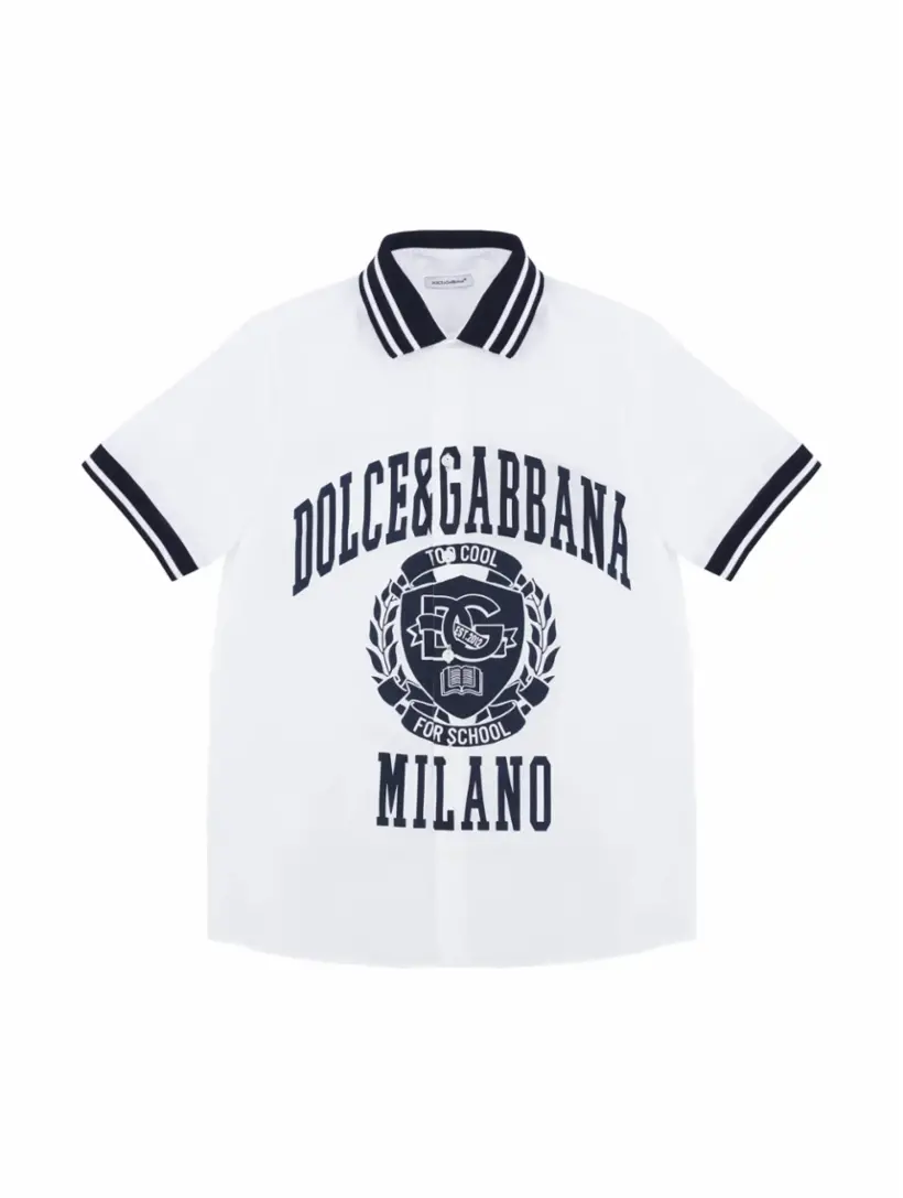 

Хлопковая рубашка с принтом Dolce&Gabbana, белый
