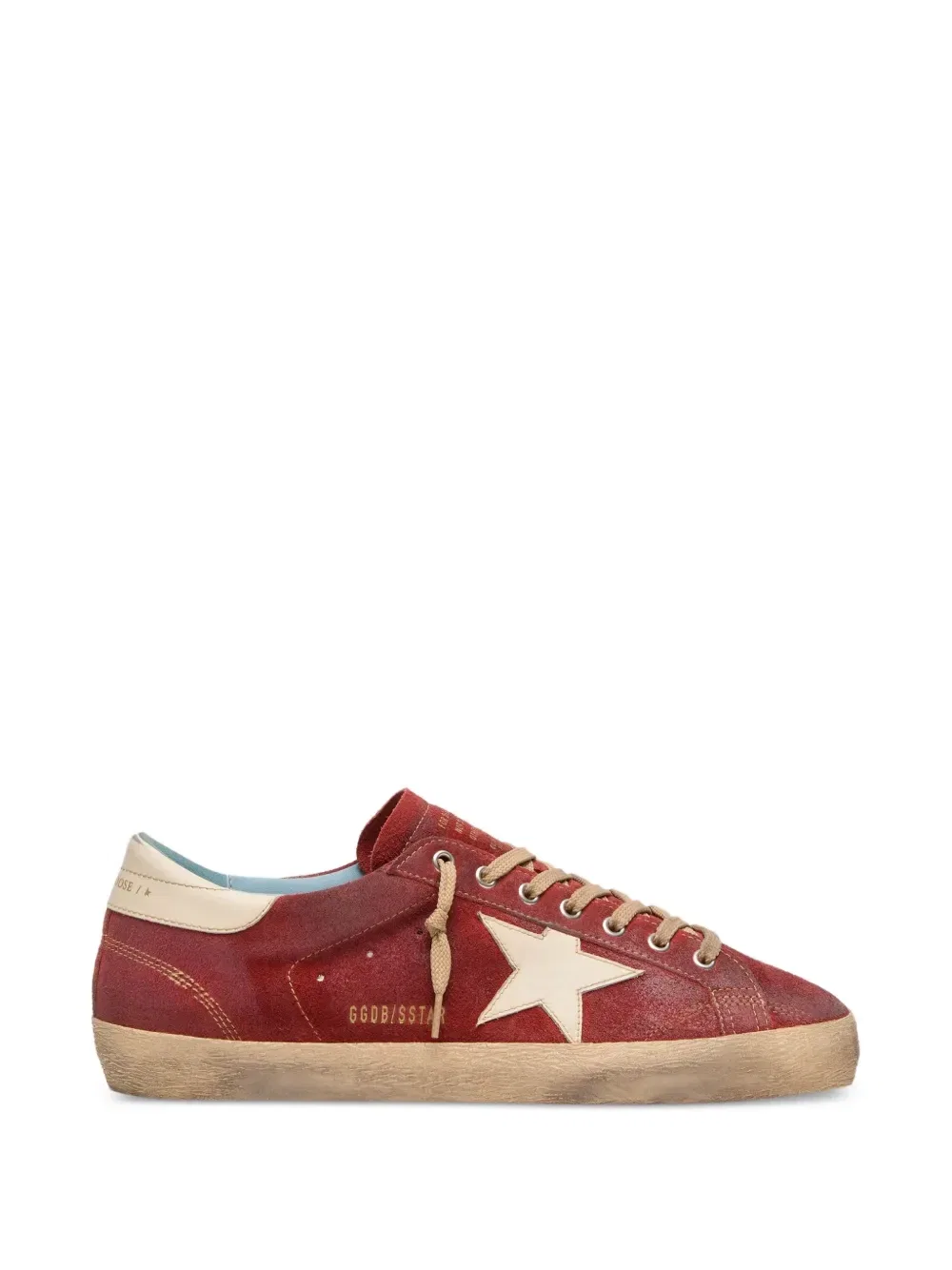 Кроссовки Super-Star из красной замши с кремовой кожаной звездой Golden Goose, красный