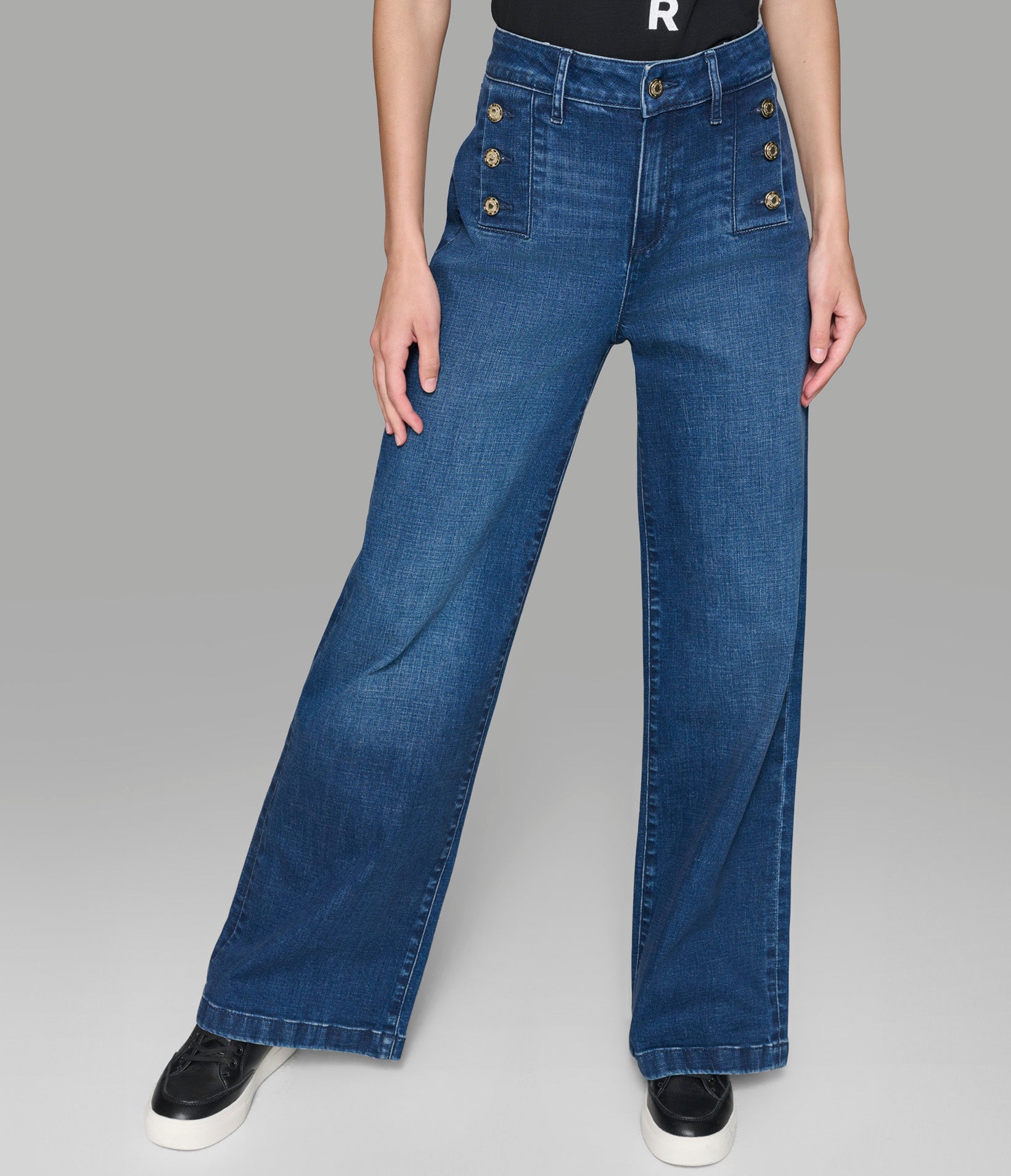 

Прямые джинсы с пуговицами sailor KARL LAGERFELD PARIS, синий