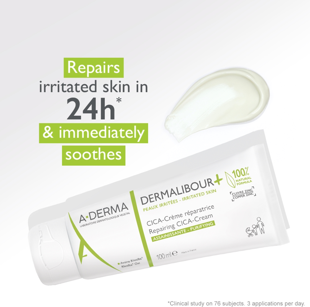 Восстанавливающий крем Dermalibour+ для раздраженной кожи A-Derma, 100 мл — фото 2