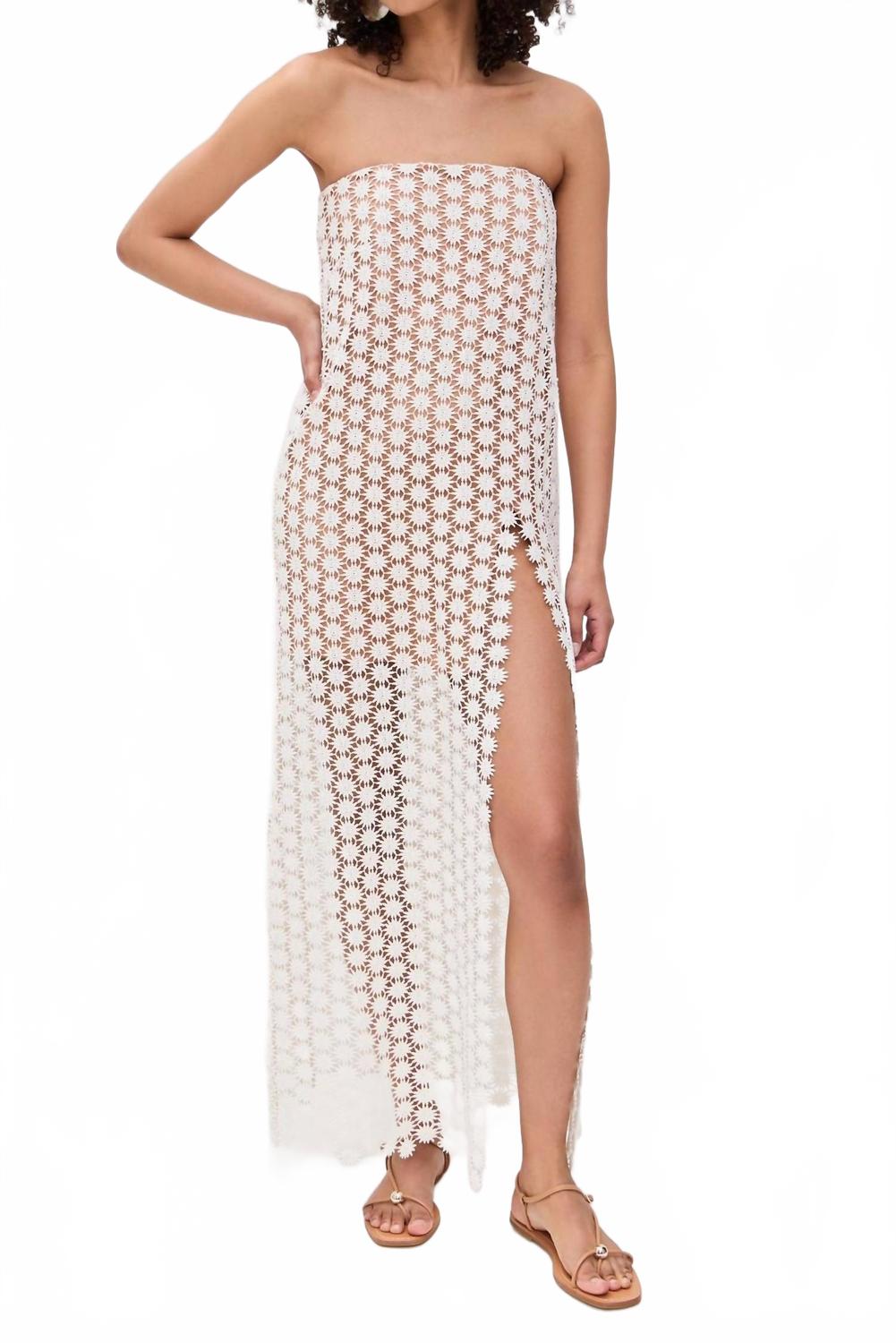 

SUNDRESS Платье Франсетт из вязаного кружева Soleil, кремового цвета