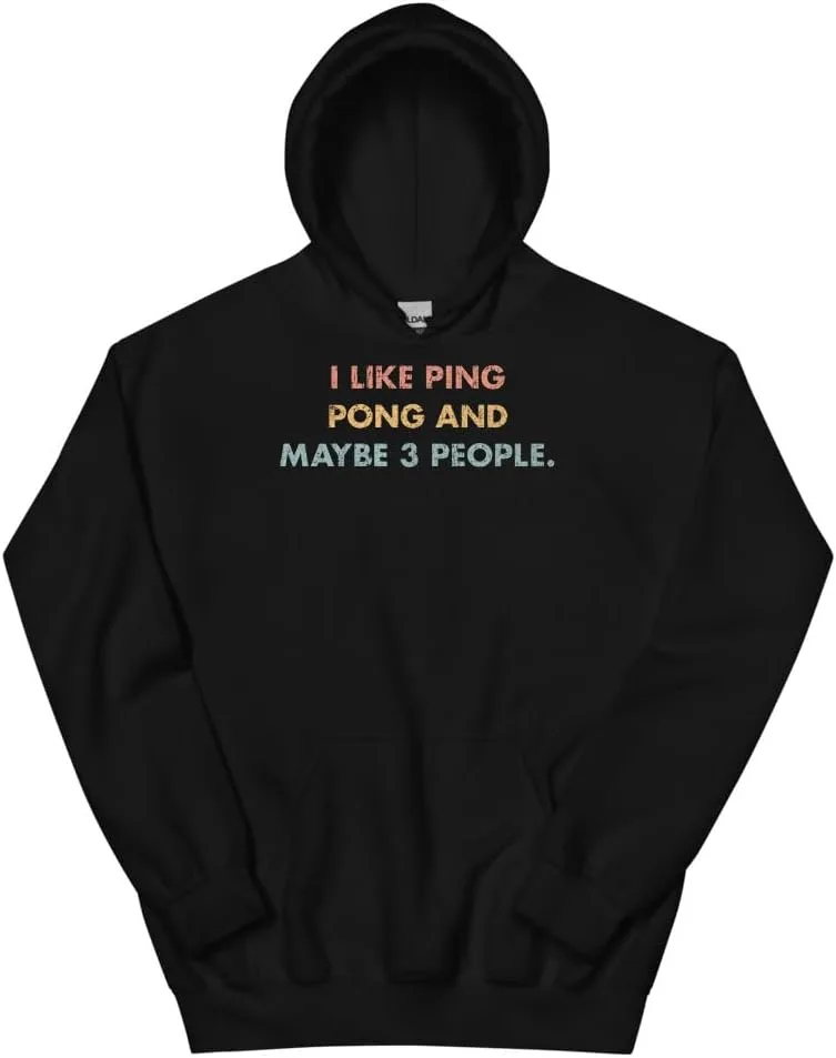 Толстовка Ping Pong, I Like Ping Pong And Maybe 3 People #25D111 Generic, черный