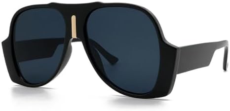 

Уникальные квадратные солнцезащитные очки для мужчин и женщин, винтажные, большие солнцезащитные очки с защитой от УФ-излучения UV400, увеличенного размера MTZJH, Black