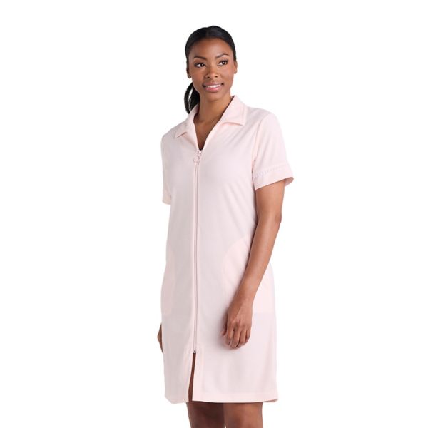 

Женский махровый короткий халат на молнии Miss Elaine Essentials, цвет peach
