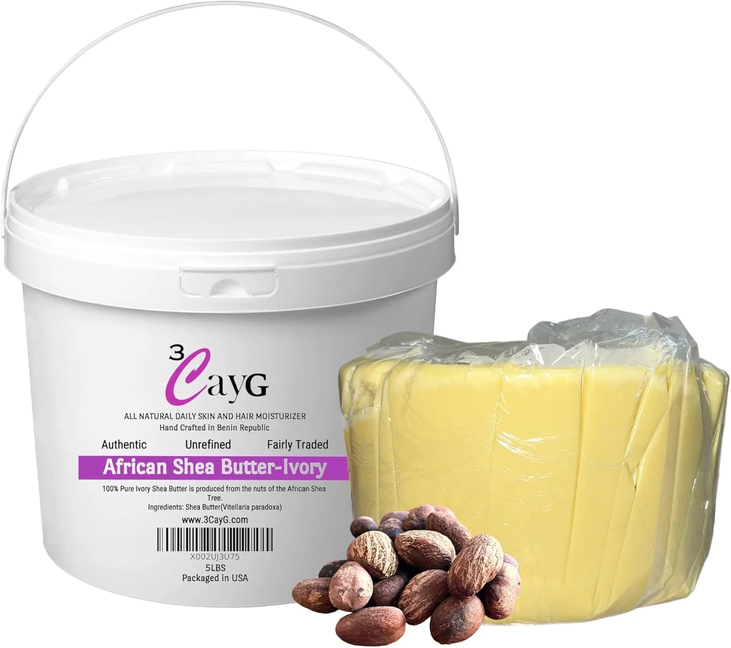 Масло ши органическое Raw Organic Ivory 3CAYG 5 фунтов