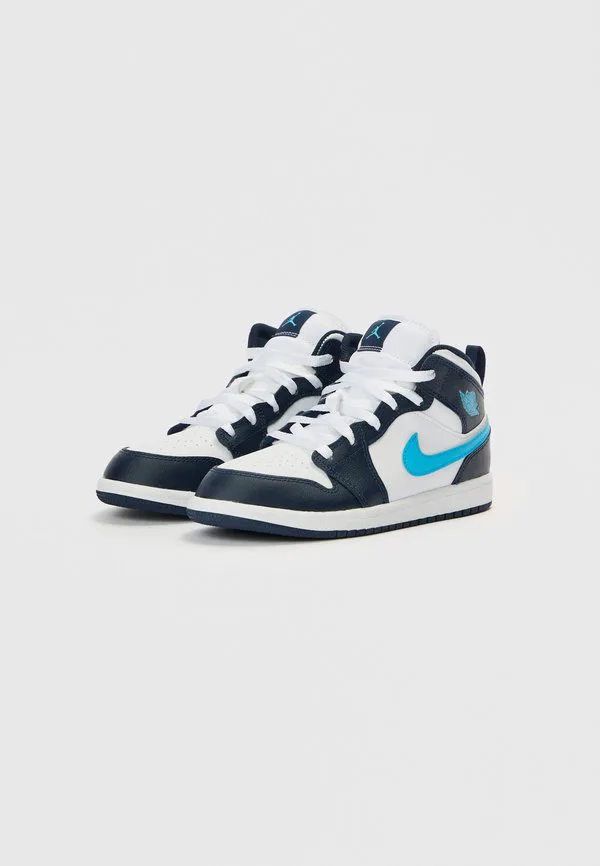Jordan 1 mid унисекс высокие кроссовки Jordan, Obsidian/Dark Powder Blue/White — фото 2