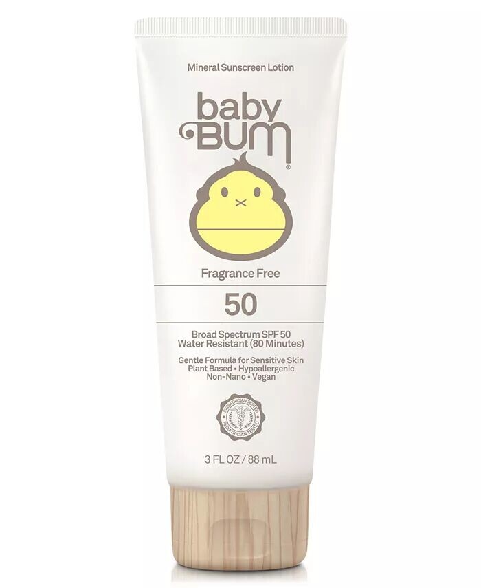 

Baby Bum Минеральный солнцезащитный лосьон SPF 50, 3 унции Sun Bum