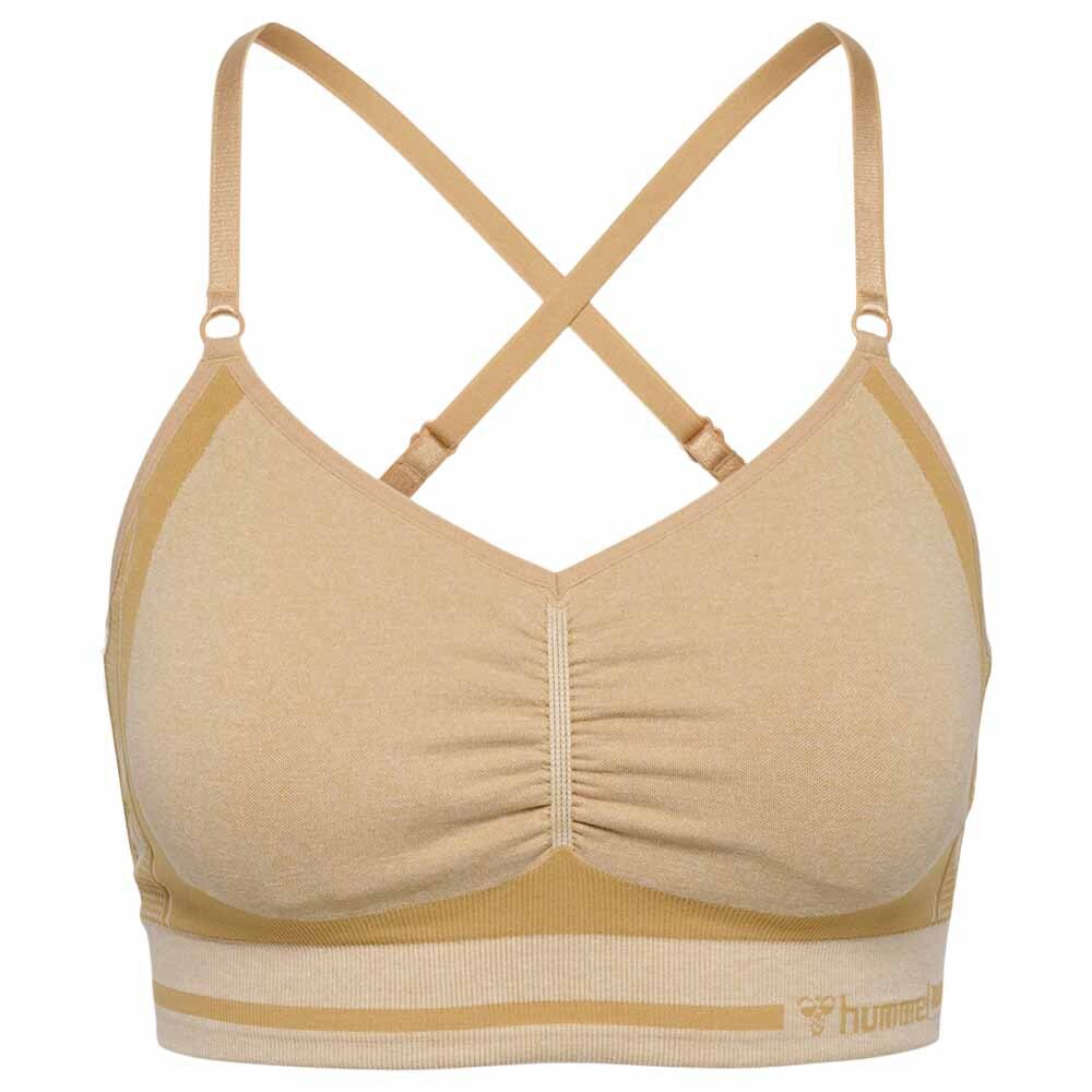

Спортивный топ Hummel Lulu Scrunch High Support Seamless, бежевый