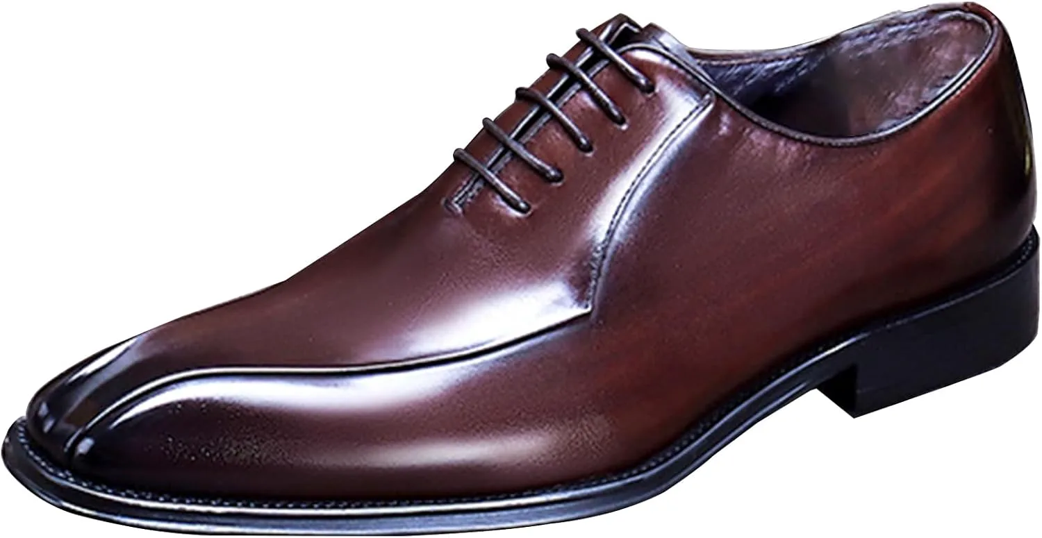 

Мужские оксфорды на шнуровке, из натуральной кожи, с квадратным носком, классические вечерние туфли, элегантная обувь для офиса, бизнеса, вечеринок и свадеб HLASMSPE