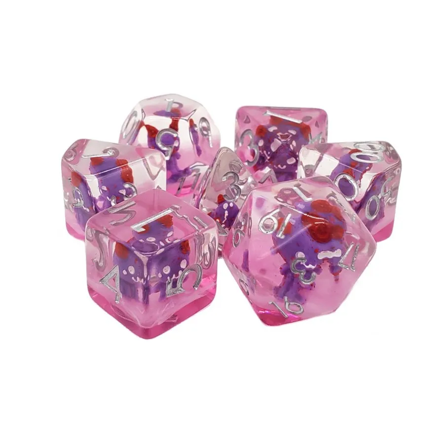 

Poly Set Demon — фиолетовый с серебром (7), Acrylic-Resin Dice - Infused