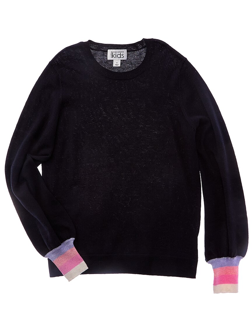 

Осенний кашемировый свитер с полосками и рукавами-фонариками из кашемировой смеси Autumn Cashmere, синий