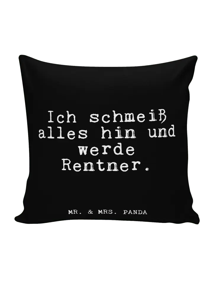 

Подушка Mr & Mrs Panda 40x40 Ich schmeiß alles hin, черный