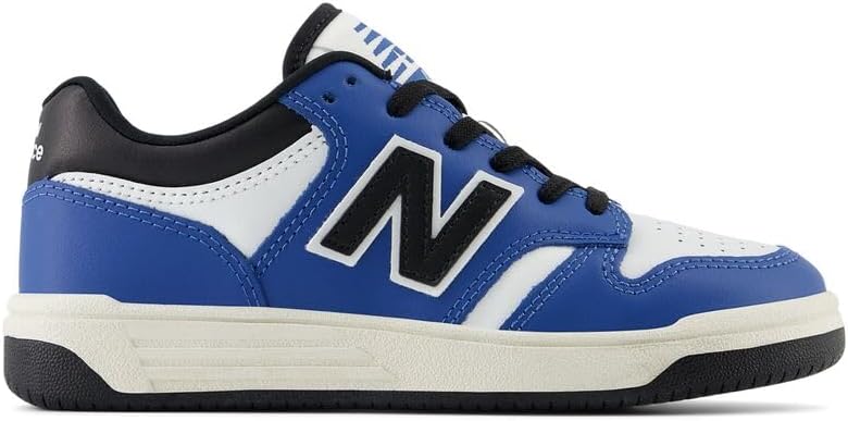 Детские кроссовки New Balance 480 V1 на шнуровке для мальчиков, белый/синий — фото 3