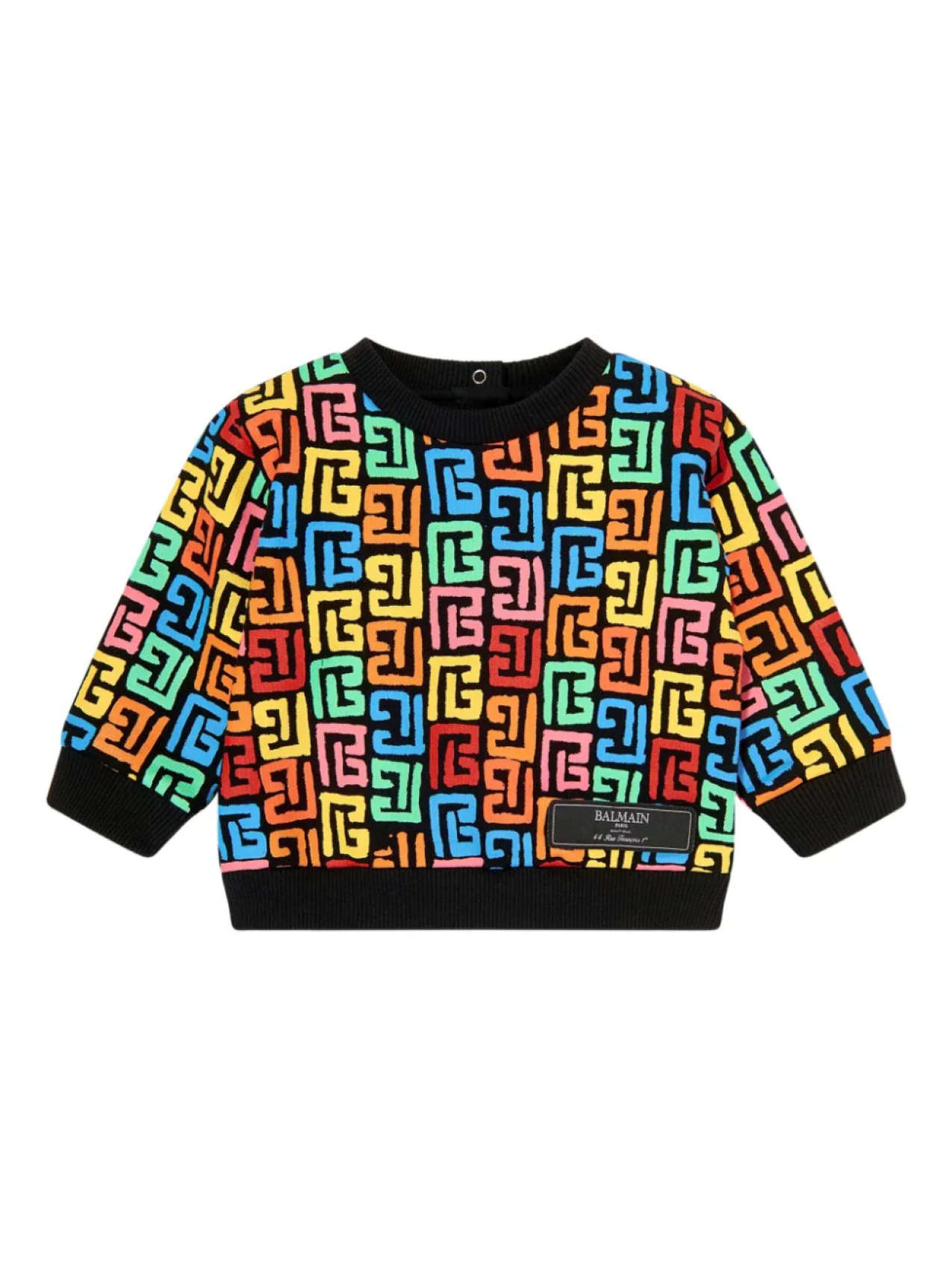 

Толстовка с монограммой и жаккардом Balmain Kids, красный