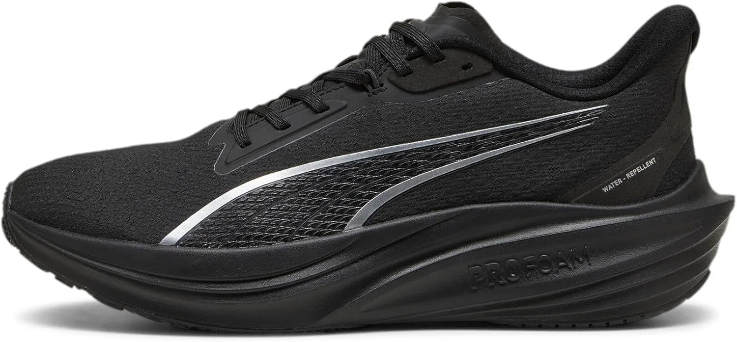 Кроссовки PUMA Herren Darter Pro Laufschuhe, Schwarz-Silber, 43 EU, Black Silver
