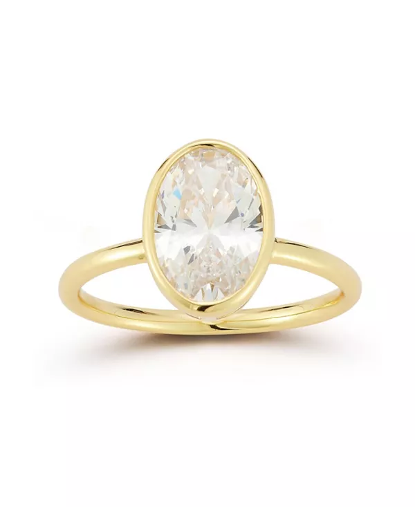 

Кольцо-Солитер из стерлингового серебра 14 карат с овальной огранкой Rachel Zoe, gold