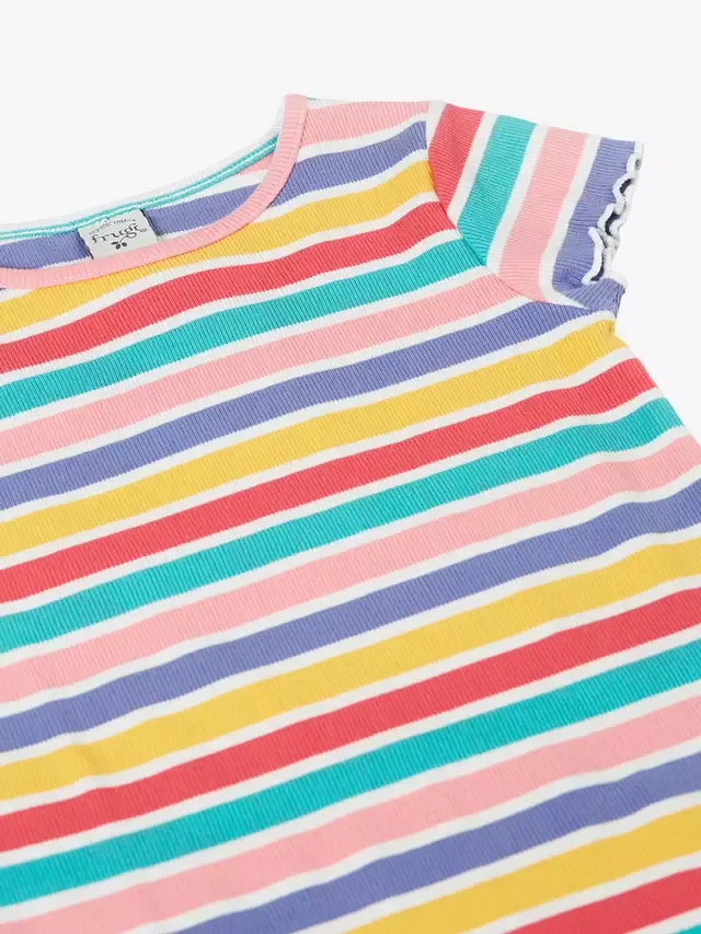 Детская футболка Rhian в рубчик, разноцветная в рубчик Frugi — фото 2