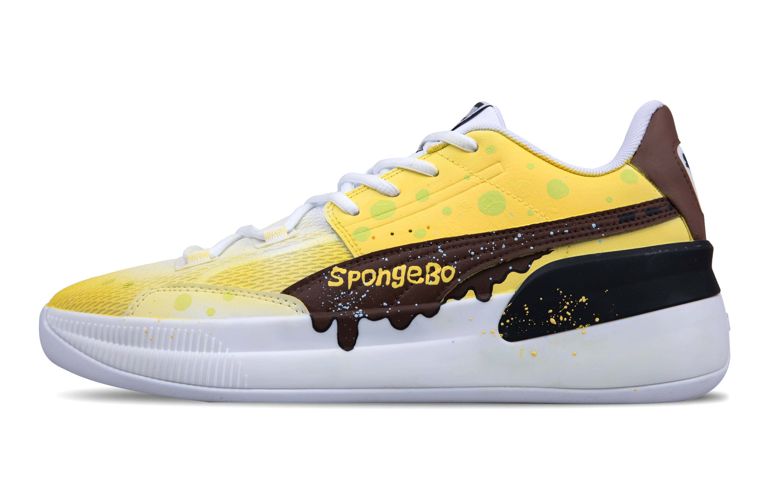 

PUMA Баскетбольные кроссовки Clyde Hardwood Cushioning с дышащим покрытием, противоскользящие, с низким верхом, желтые, мужские