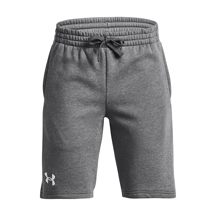 Шорты флисовые Rival Fleece Under Armour Kids, Castlerock Light Heather/White