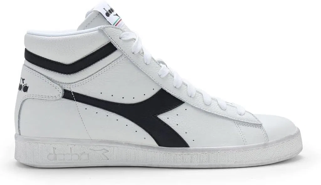 Кроссовки Diadora Unisex Game L High Waxed High Trainers, White Black — фото 2
