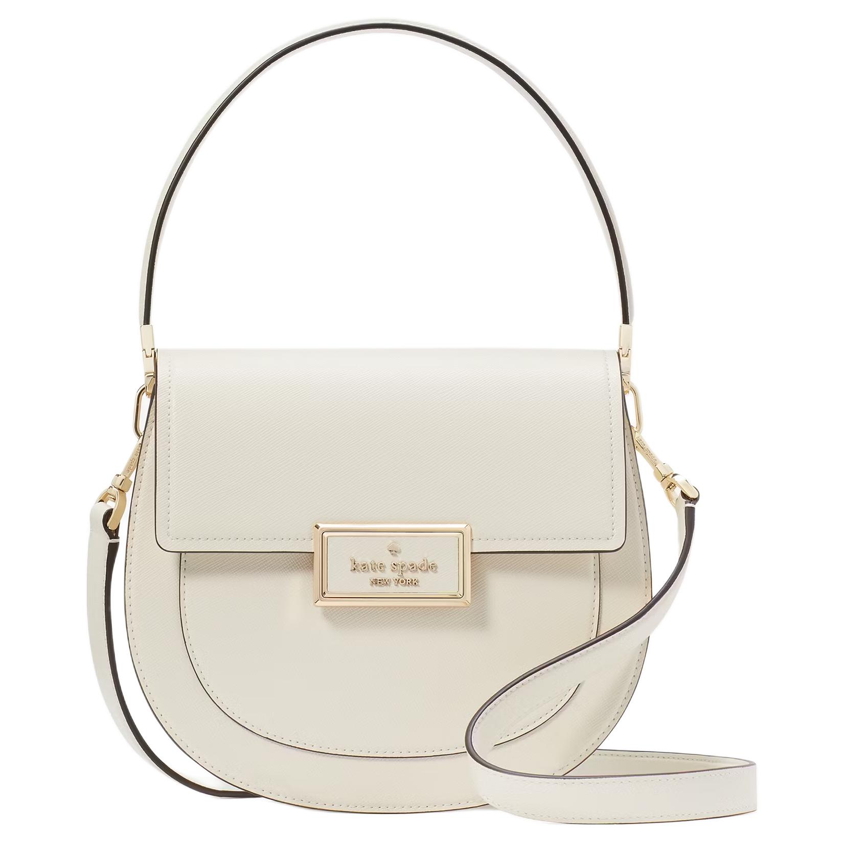 

Kate Spade Сумка-седло из сафьяновой кожи через плечо на одно плечо женская белая