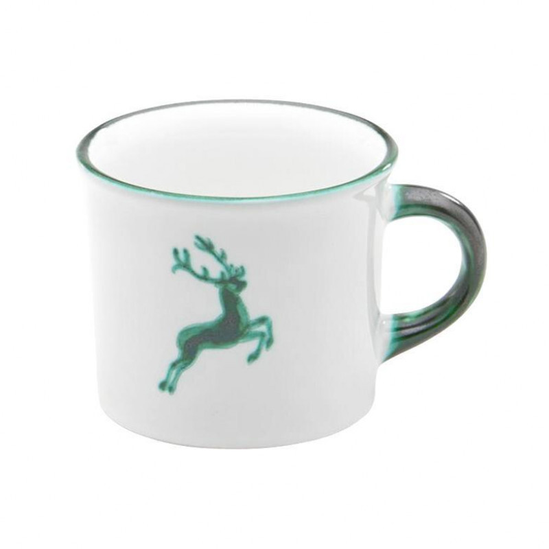 

Кофейная кружка Green Deer гладкая 0,24 л / высота: 7,8 см Gmundner Keramik, белый/зеленый